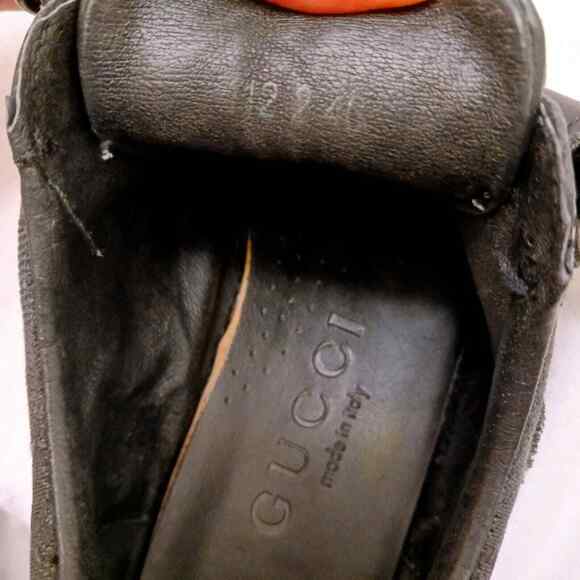 Gucci Pelle S. Gomma Trainers Sneakers Men Sz 40 BLACK Leather Monogram Low Top - Picture 9 of 16